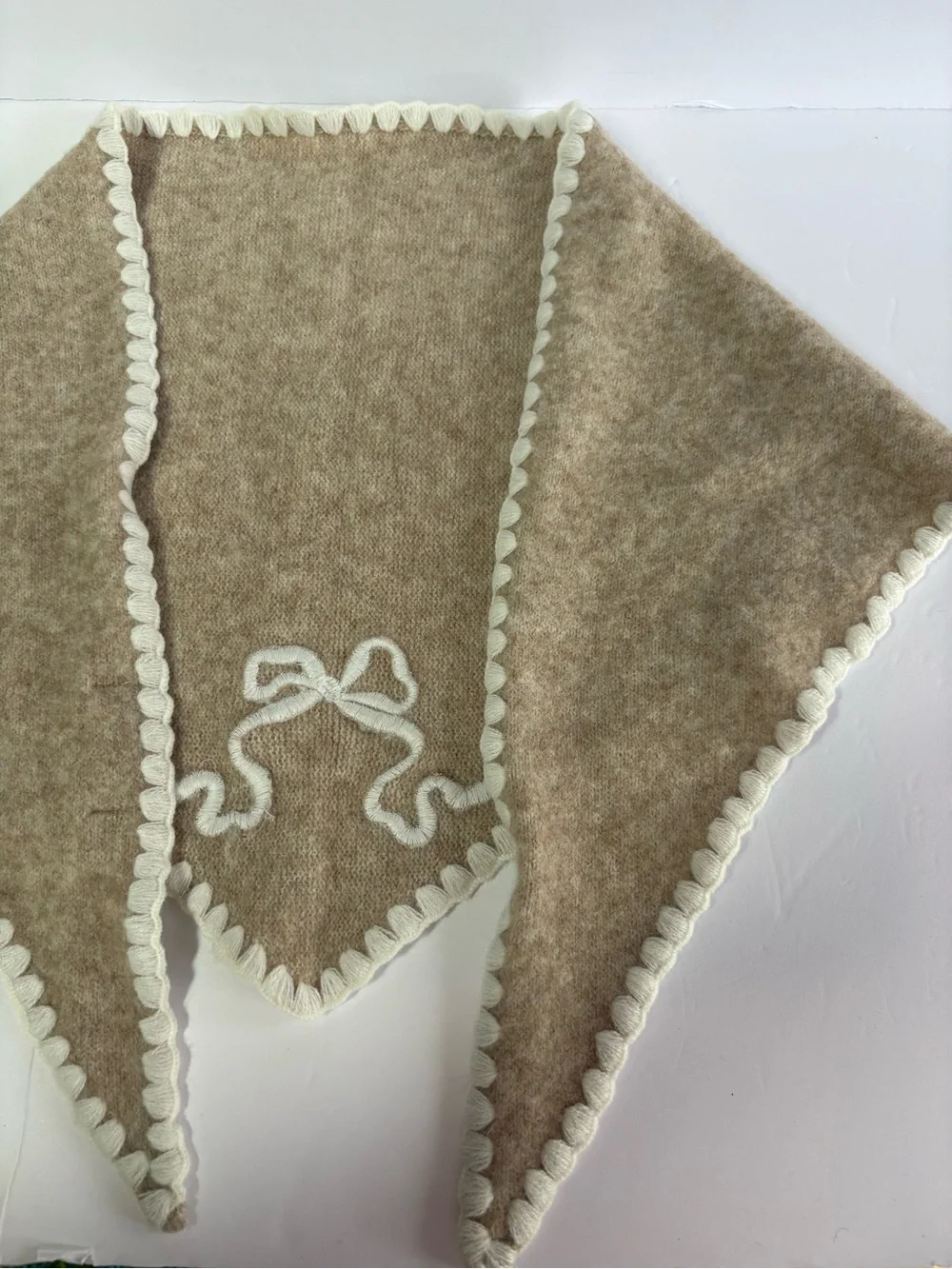 NWOT By Anthropologie Icon Embroidered Triangle Scarf